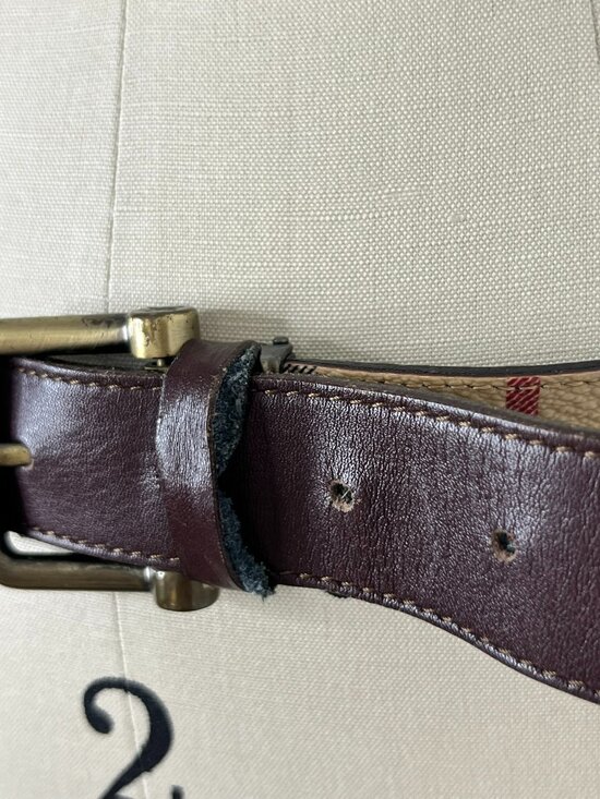Burberry Haymarket Nova Check Pattern Plaid Belt Brass Buckle main image 8